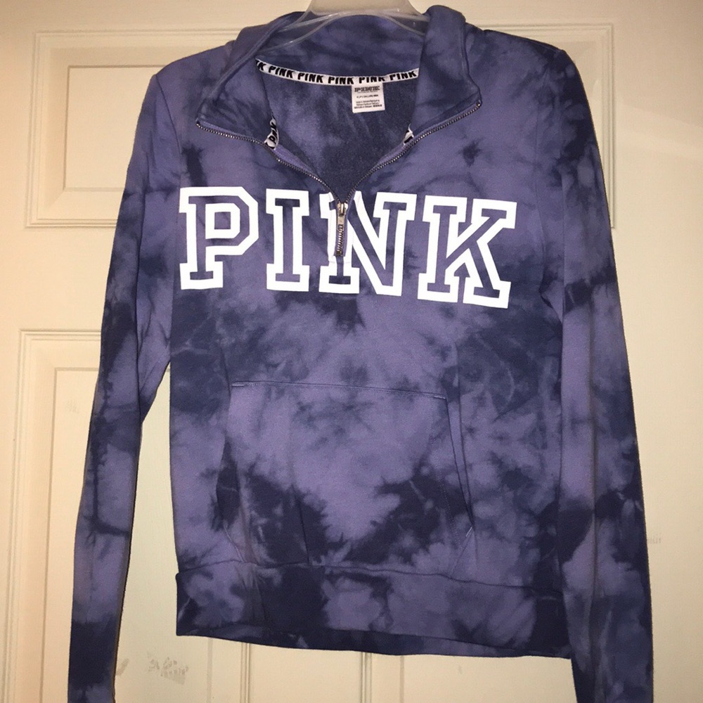 Purple tie dye quarter zip